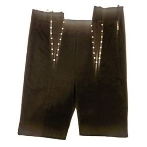 Zara High Waisted Black Jeans with Gold Studs